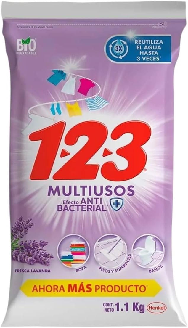 Detergente para Ropa 123 — Fórmula 5 en 1 Multiacción